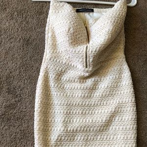 Strapless cream dress- super cute!